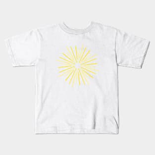 Yellow Sun Burst Kids T-Shirt